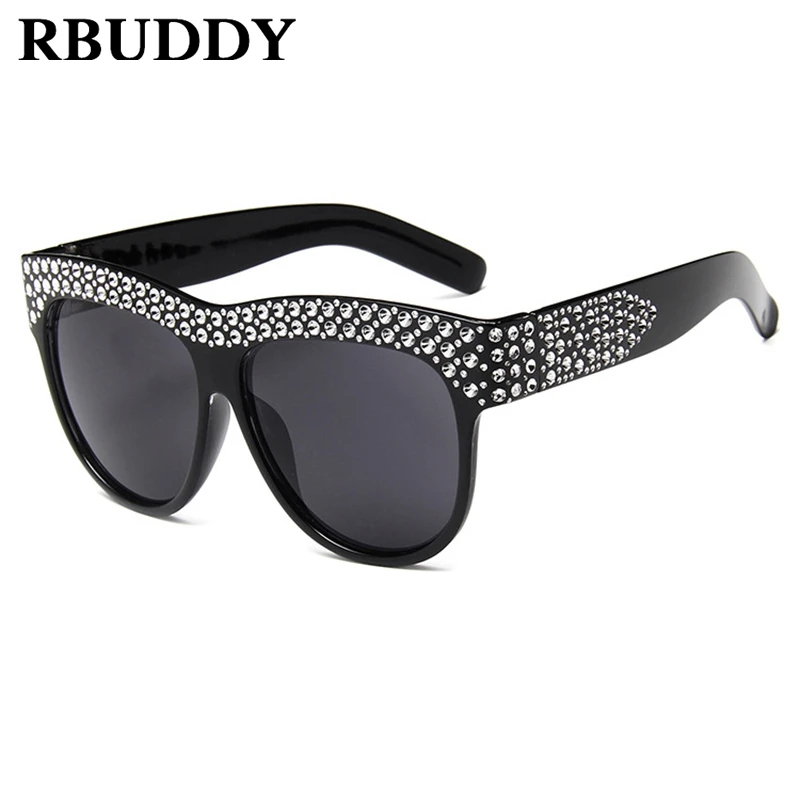 RBUDDY горный хрусталь негабаритных Для женщин летние Sunglasse Роскошные Брендовая