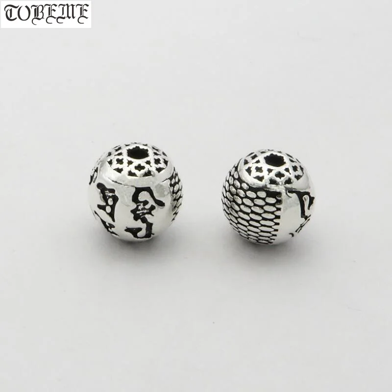 

Бусины из серебра 100% пробы в тибетском стиле, 6 слов, буддийские бусины ОМ МАНИ ПАДМЕ ХУМ, фурнитура для самостоятельного изготовления ювели...