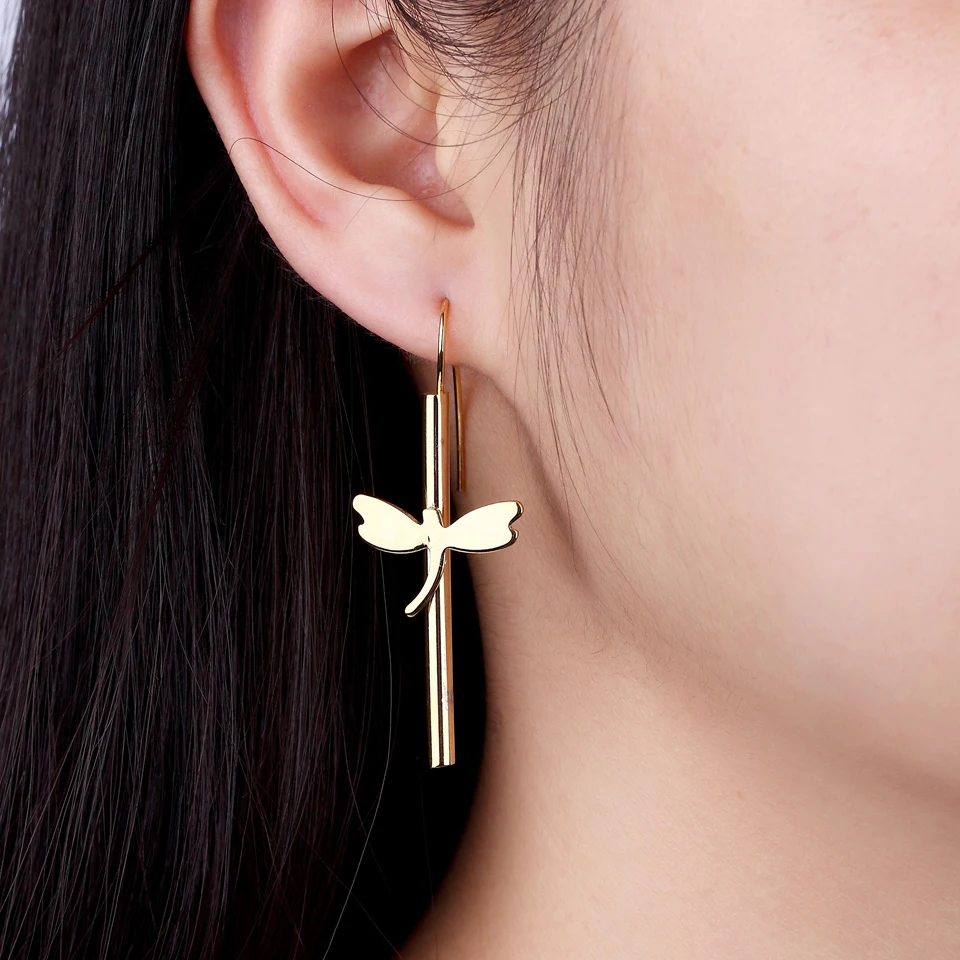 Длинные висячие серьги BORASI со стрекозой для женщин женские винтажные из