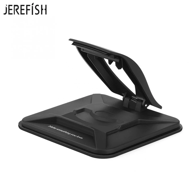 JEREFISH универсальный липкий Автомобильный держатель для приборной панели, настольное крепление, противоскользящая подставка для мобильного телефона, подставка для планшета, gps, с пружинным зажимом - Цвет: Черный