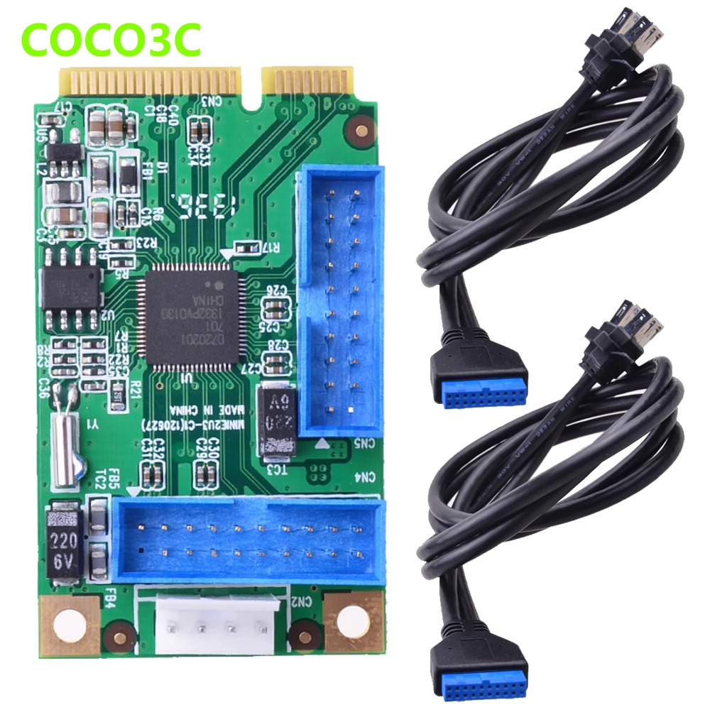 Mini PCIe к 4 портам USB 3 0 карта mini PCI express двойному 19Pin 20 Pin header 19P гнездовой разъем 2 spiltter