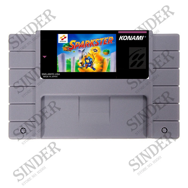 

Sparkster Good Quality 16 bit Big Gray Game Card For NTSC Game Player