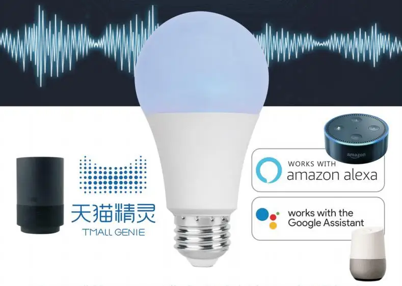 2 шт. "умный дом" E27 9 Вт светодиодный вспышка с WiFi лампа, RGB, WW диммируемая на пульте управления Управление светодиодный светильник лампочка работает с Alexa Google Home