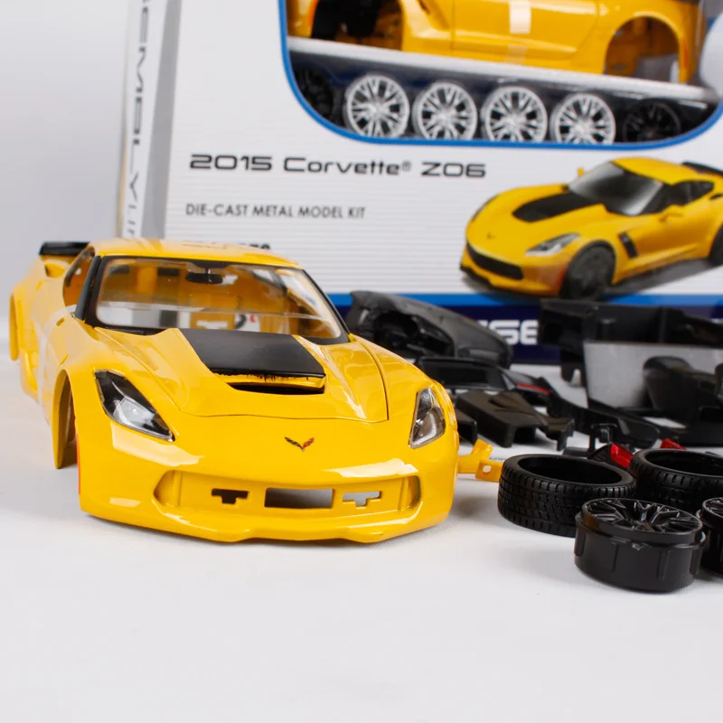 Maisto 1:24 chevrolet corvette z06 сборная линия желтый автомобиль литья под давлением Набор 39