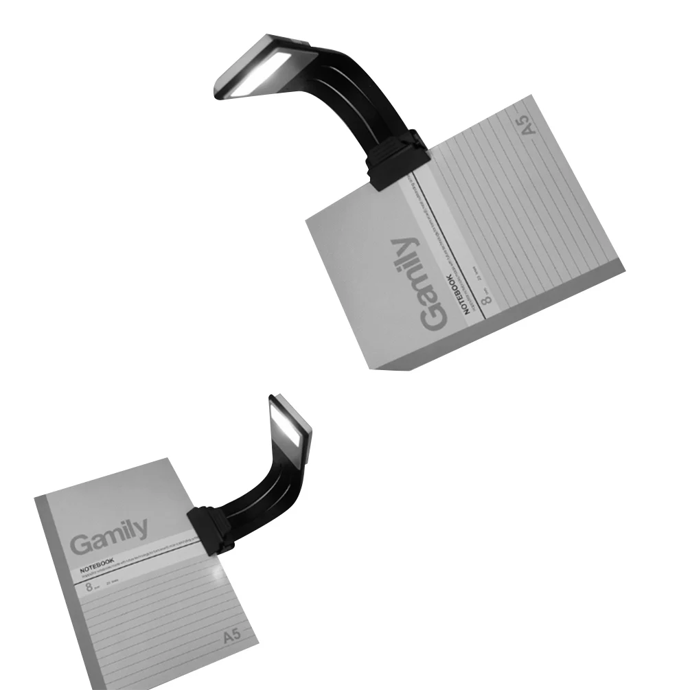 Светодиодная перезаряжаемая лампа для чтения, компактный USB книжный светильник, гибкая светодиодная лампа с зажимом для Kindle, 4 режима, черная настольная лампа, PC power Bank