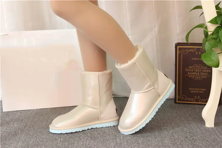 ; Коллекция года; зимние сапоги на натуральном меху; классические Mujer Botas; водонепроницаемые зимние сапоги из натуральной овечьей кожи; женская обувь