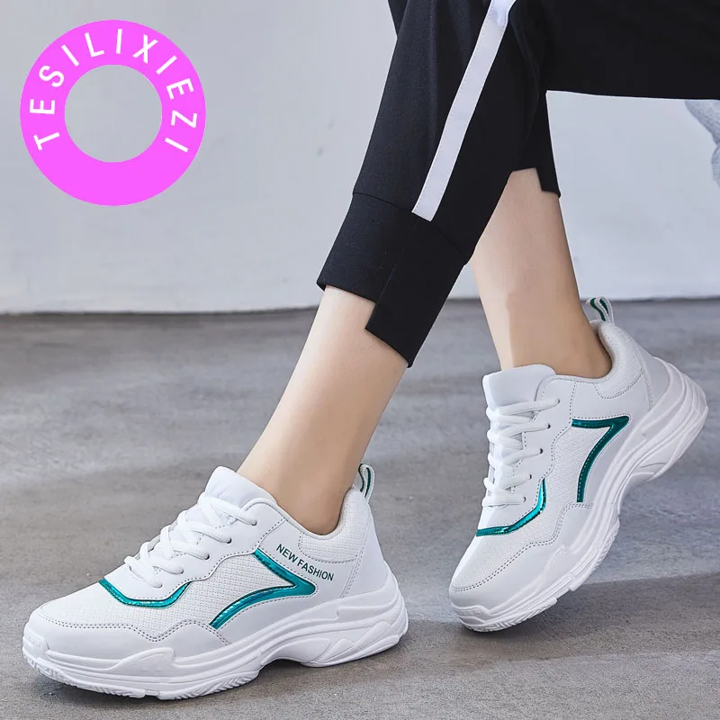 Женские кроссовки на платформе Белые Повседневные из искусственной кожи