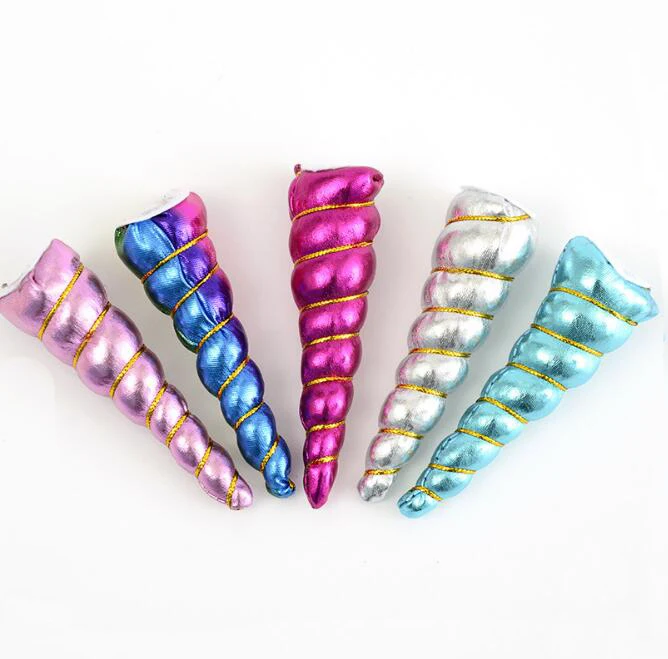 10 шт. горячий Рог единорога с шифоновой повязкой блестящая розовая фотография