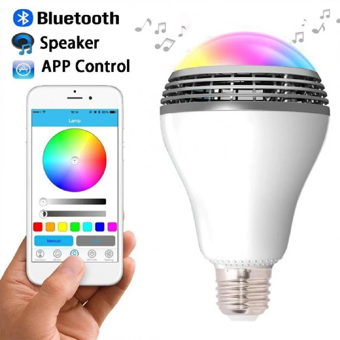 110В-240В E27 3 Вт Bluetooth динамик для мобильного телефона светодиодные лампы