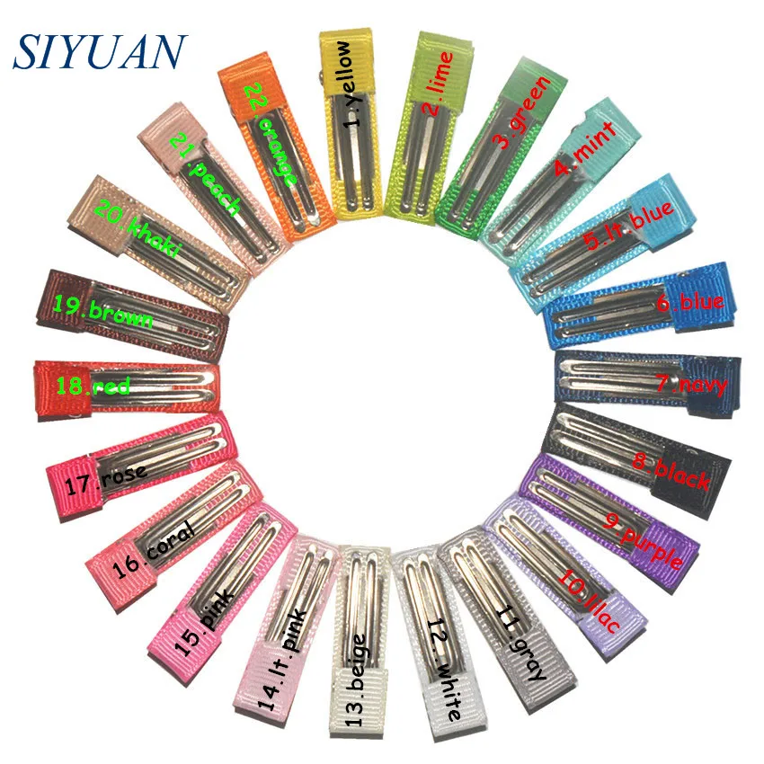 60pcs/lot high quality 1.38 inch Mini DIY Satin Ribbons Clips Girl Colorful Alligator Hair pins JZ03 |