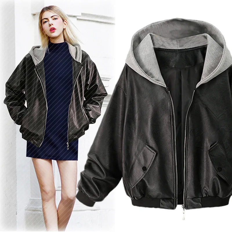 Новинка весна осень 2018 костюм с узором Wish куртка Easy Jacket кожаная одежда Свободное
