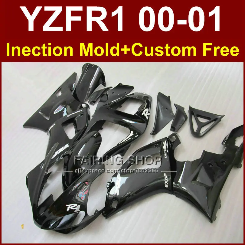 

Motorcycle bodywork for YAMAHA YZFR1 2000 2001 black fairings YZF R1 YZF1000 EXUP body parts YZF 1000 00 01 aftermarket+7gifts