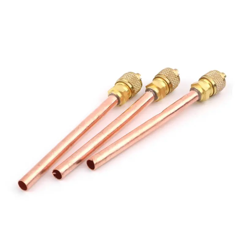 MEXI 10pcs Air Conditioner Refrigeration Access Valves 6mm OD Copper Tube Filling Parts | Refrigerator