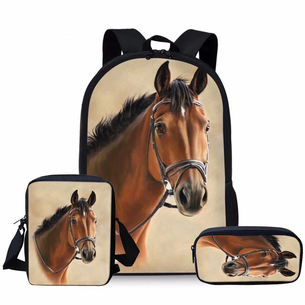5324CEK FORUDESIGNS/Детский рюкзак для школы Crazy Horse 3D печать Школьные сумки Дети 3 шт./компл. школьный рюкзак для девочек школьная сумка для мальчиков Bolsa - Цвет: 5324CEK