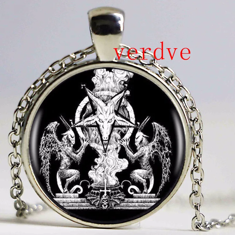 Модное ожерелье Baphomet с пятиконечной звездой винтажное цепочкой серебряного