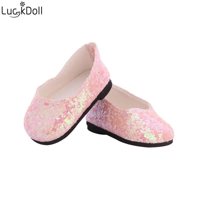 Luckdoll Красивая 18 дюймов американская Кукла Блестки туфли кукольные аксессуары мини обувь детская лучший подарок n1564-n1673