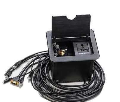 

Universal Power Conference Table Connectivity Box EU AC Power Outlet & HDMIx2/USBx1/RJ45x2/3.5mmx1 Cables