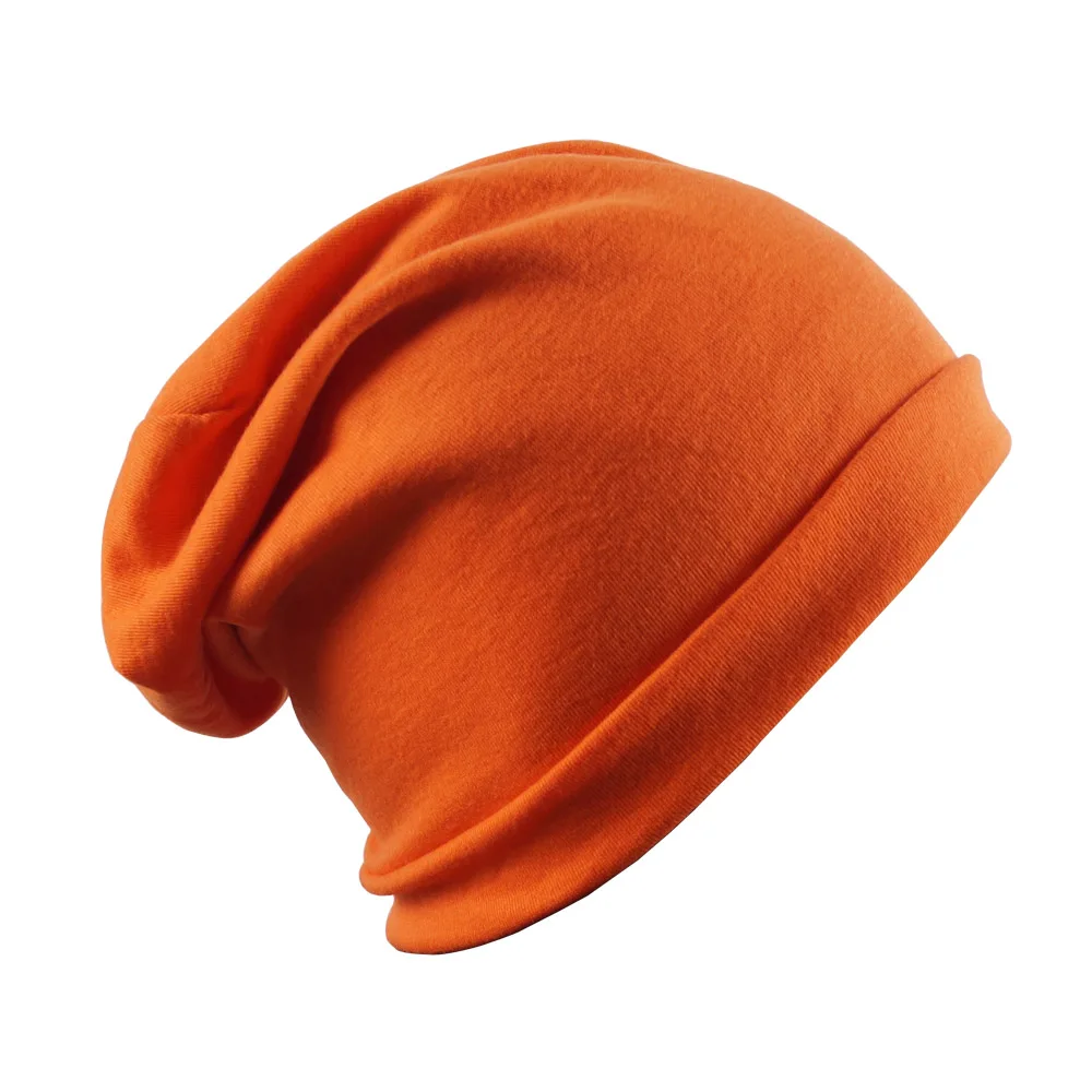 Простая вязанная хлопковая шапка Skullies для женщин унисекс шеи Теплая весенне-осенняя Уличная Повседневная шапка мужские береты бини - Цвет: 15