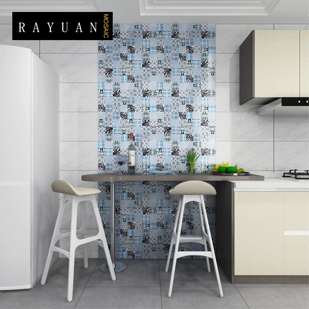 

RAYUAN 4PCS Mosaic Wall Sticker Aluminum Composite Wall Panel Kitchen Heat Resistance Board Wall Tile Mural Wallpaper 30x30CM