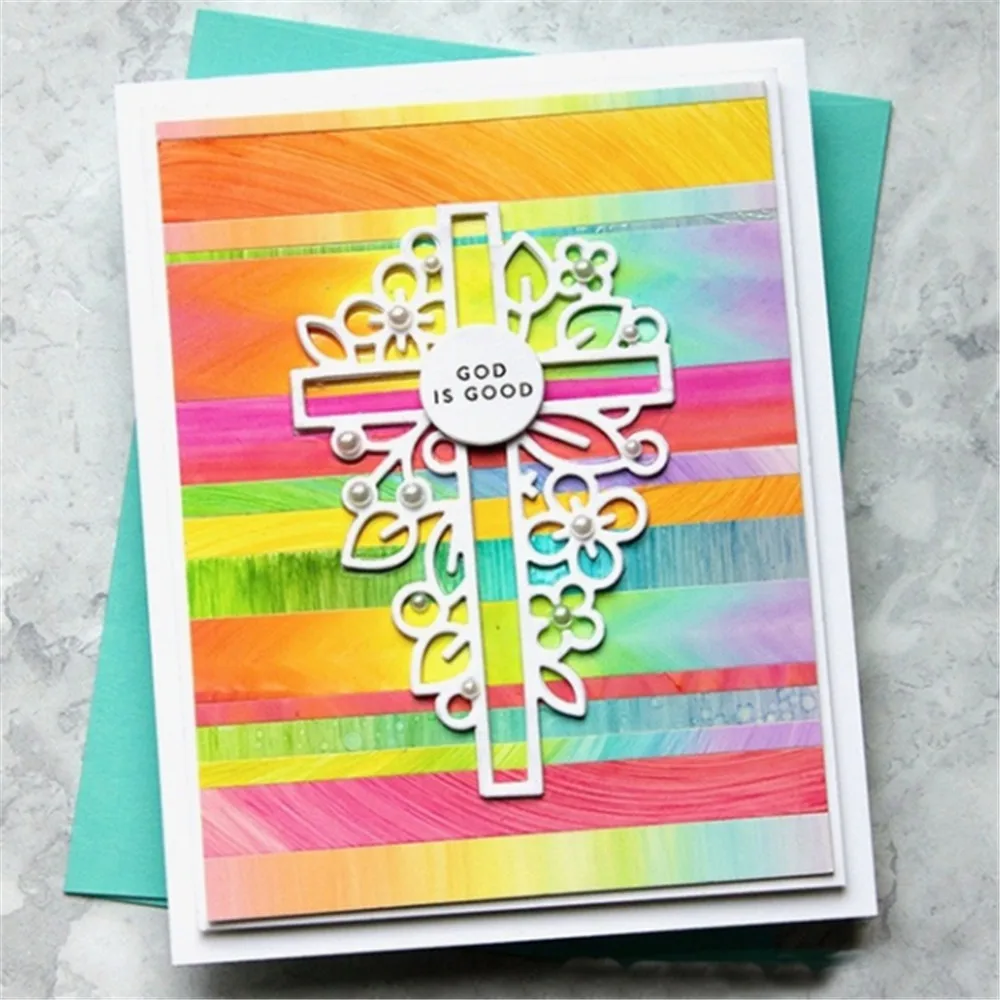 new Religion cross shape Metal cut die embossed album template for gift card making crafts
