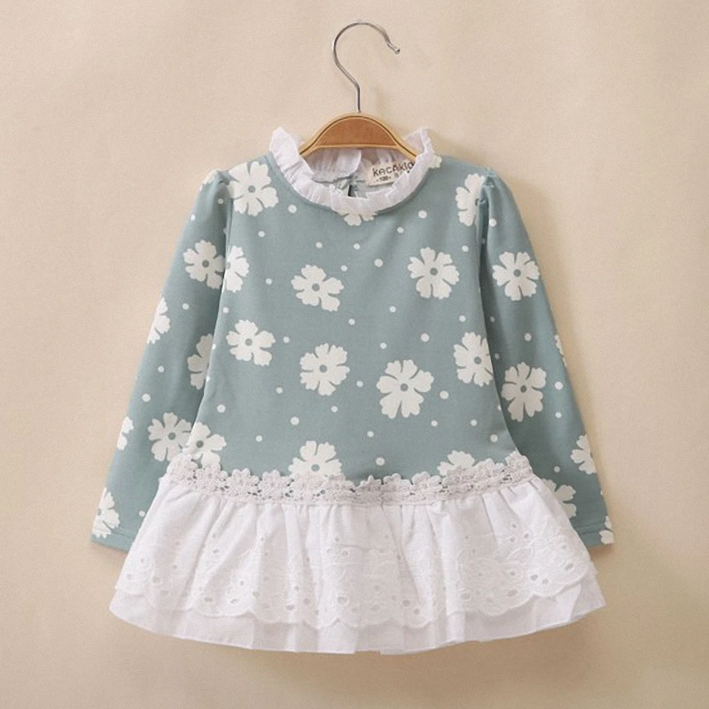 Детская хлопковая блузка с длинным рукавом оборками и воротником хомутом|blouse girls