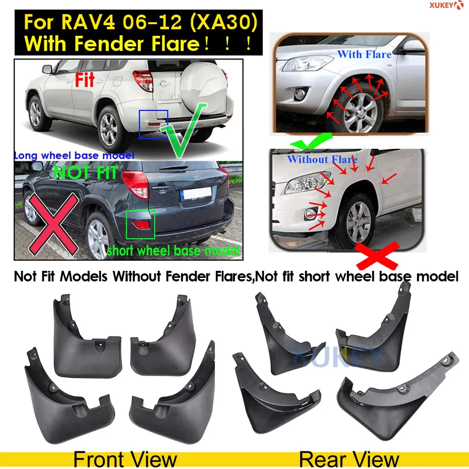 RAV4 FENDER FLARE Автомобильные Брызговики для Toyota C-HR CHR RAV4 Highlander Venza Sienna Verso Alphard передние и задние брызговики Брызговики - Цвет: RAV4 FENDER FLARE