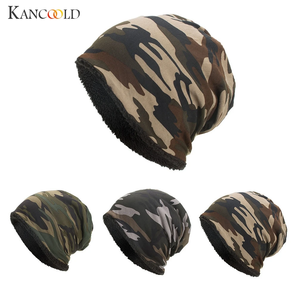 Женская и мужская шапка KANCOOLD теплые свободные камуфляжные вязаные шапочки