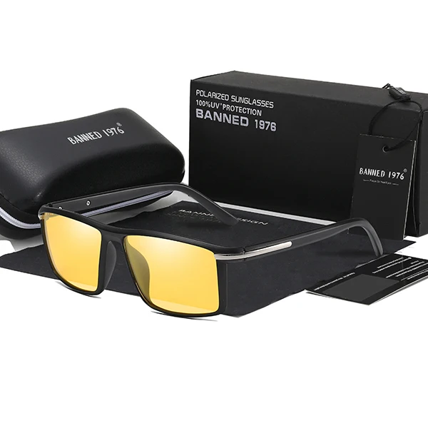 NEW TR90 frame HD Polarized Oculos fashion Men women Sunglasses UV400 Protection cool male Sun Glasses male driving shades - Цвет линз: night vision