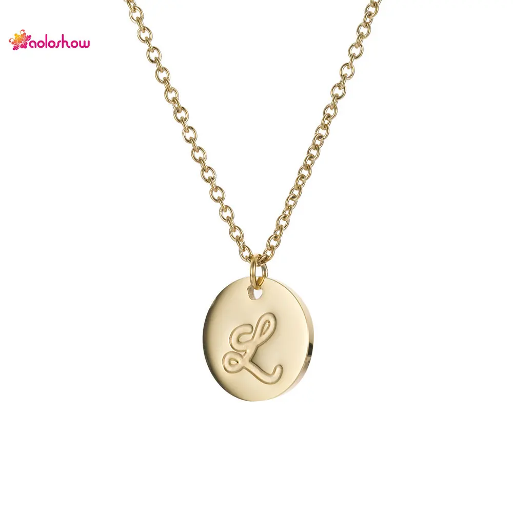 AOLOSHOW простое изящное колье с инициалами для женщин и девочек из нержавеющей