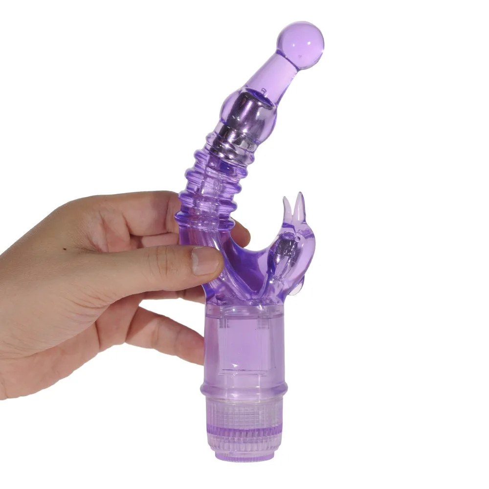 Несколько скоростей Водонепроницаемый двойной Turbo Crystal Naughty Rabbit вибратор гибкий