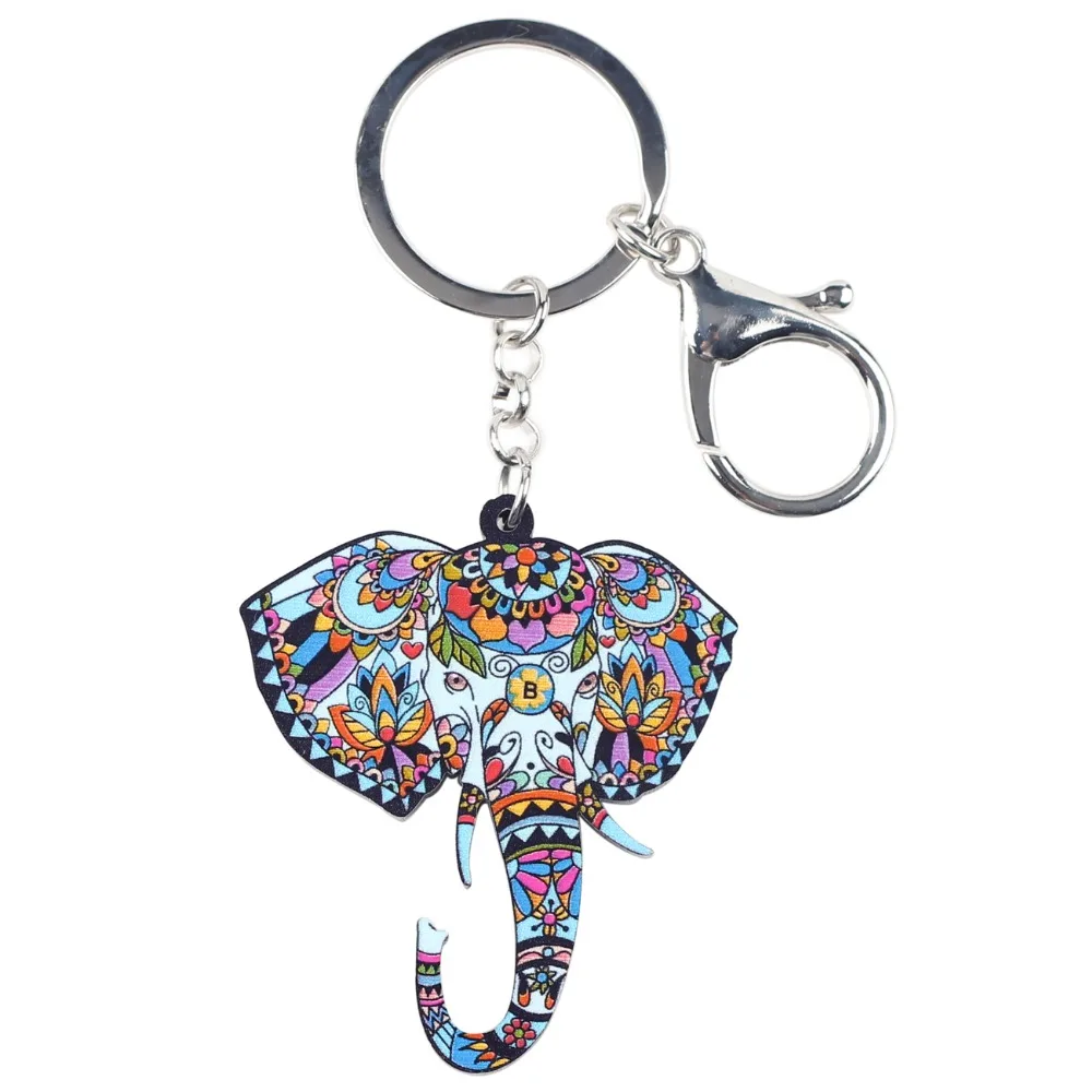 NEWEI акриловые животных Jewelry джунгли слон брелок для ключей jumbo пом подарок Для