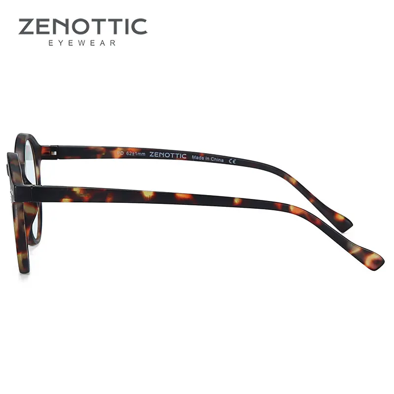 Очки для чтения с круглой оправой ZENOTTIC для мужчин и женщин, прозрачные линзы, очки для глаз, дальнозоркость, анти-синий светильник, очки для чтения