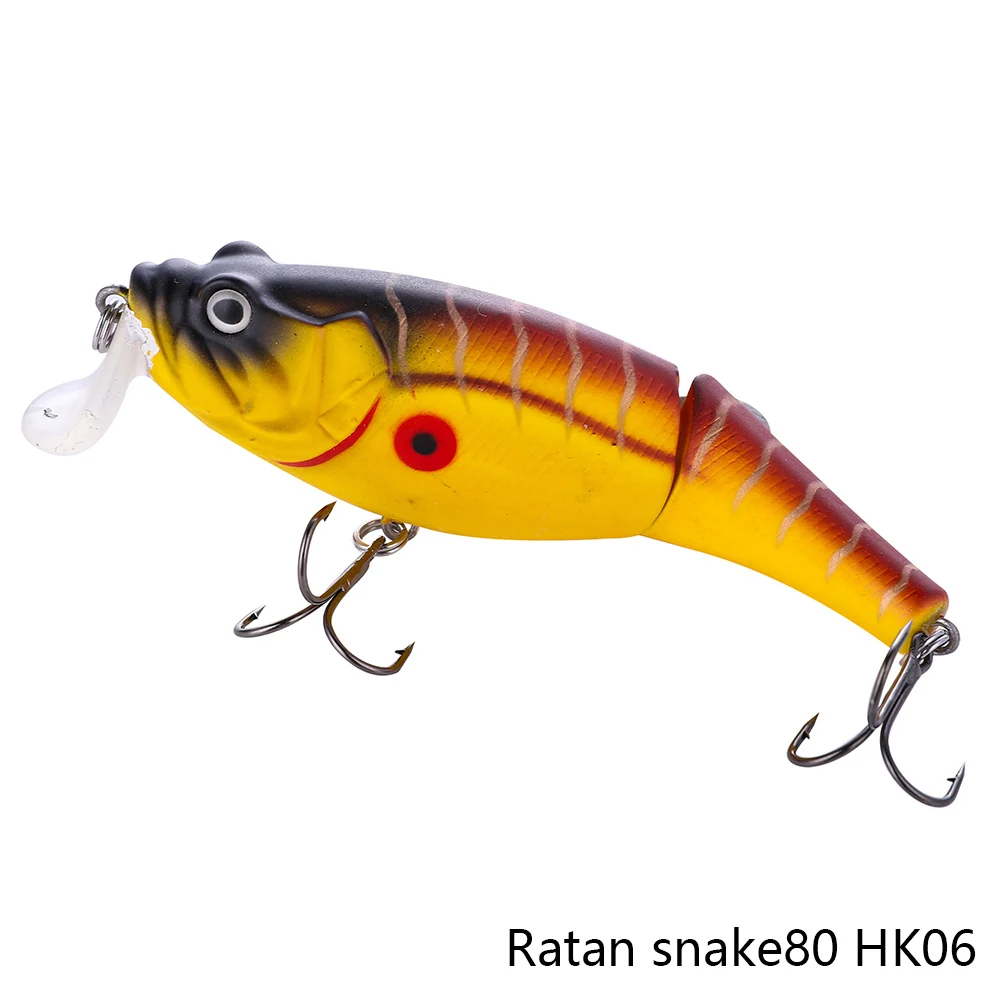 Ratan snake80 HK06 MAKEBASS Crankbait мульти-шарнирная 2 секции BassBaits 3in0. 44oz рыболовные приманки Swimbait HardBaits Искусственные воблеры рыболовные снасти - Цвет: Ratan snake80 HK06