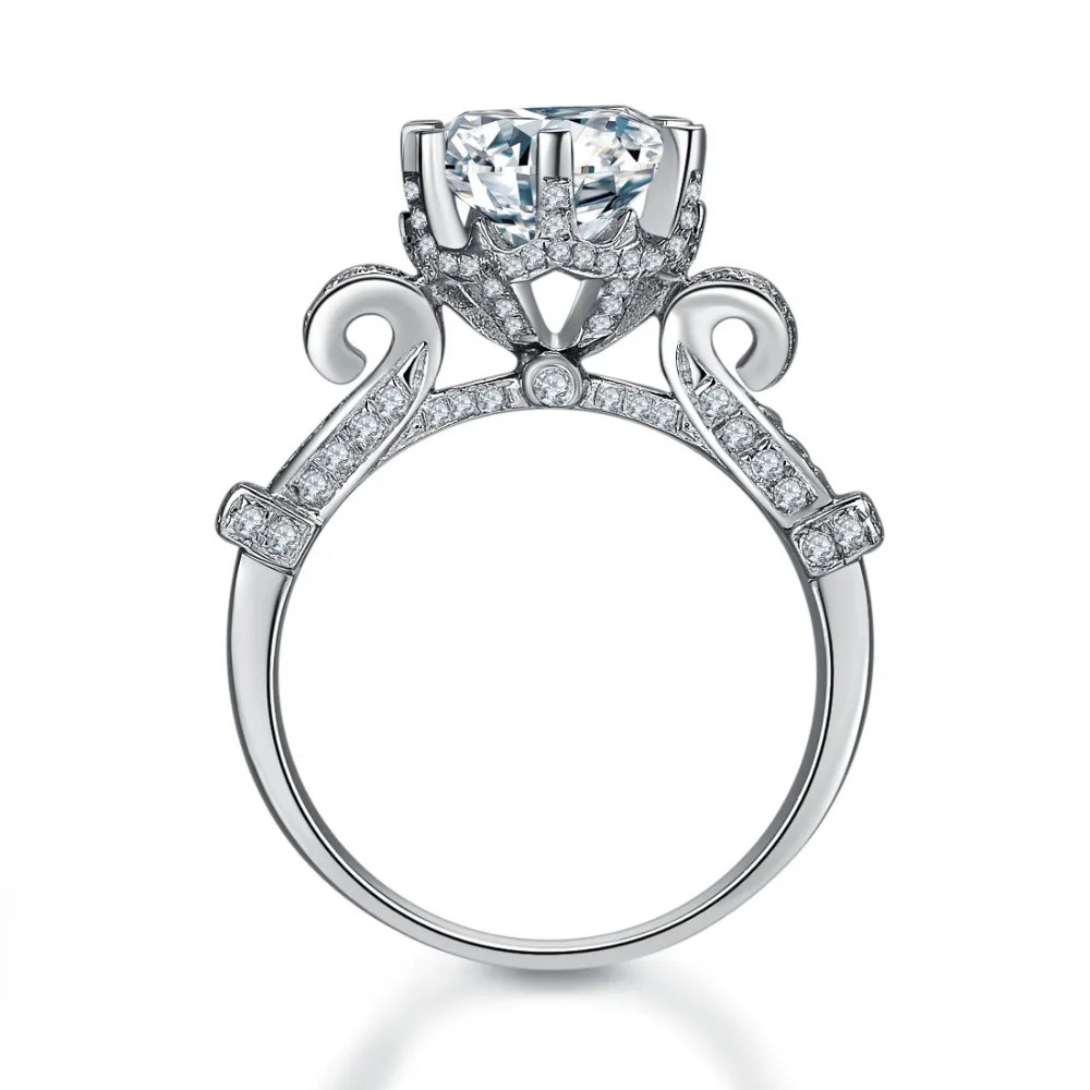 Женское кольцо с бриллиантом NSCD новое дизайнерское из стерлингового серебра 2