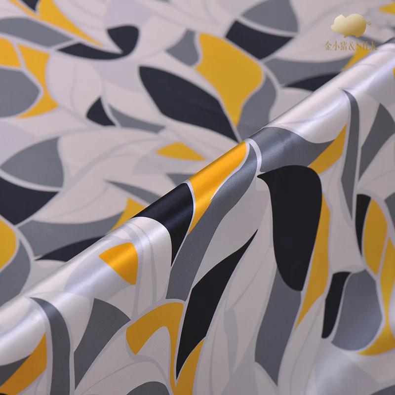 19 мм цифровая струйная стрейчевая шелковая атласная ткань шарф постельное белье