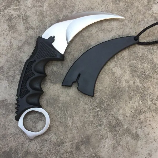 White CS GO контр страйк черный нож Karambit шейный нож с оболочкой Тигр выцветание зуб настоящая игра нож с фабрики подарок - Цвет: White