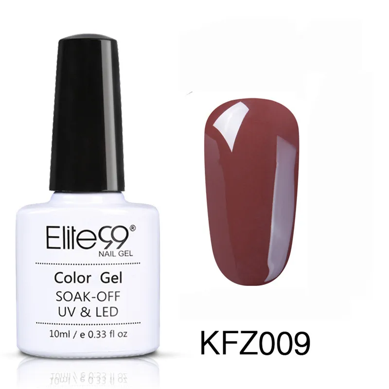 KFZ009 Elite99 10 мл Soak Off дизайн ногтей маникюрный гель для ногтей лак Эмаль Гель лак УФ-гель для ногтей кофе коричневый лак - Цвет: KFZ009
