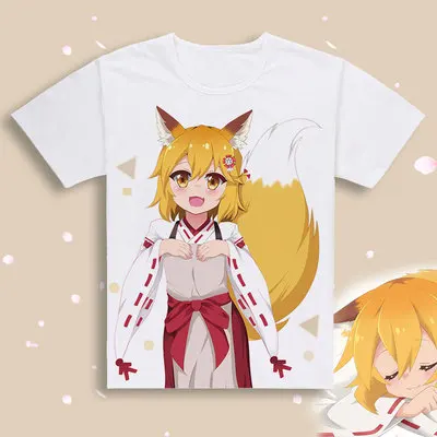 Sewayaki Kitsune no Senko-футболка «san», аниме, косплей, полезная лиса, Сенко-сан, футболки, повседневные топы, wo, мужские футболки - Цвет: 03