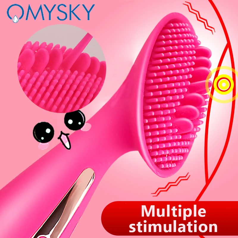 Мощная Массажная щетка для точки G Omysky вибратор с шипами и языком вагинальный