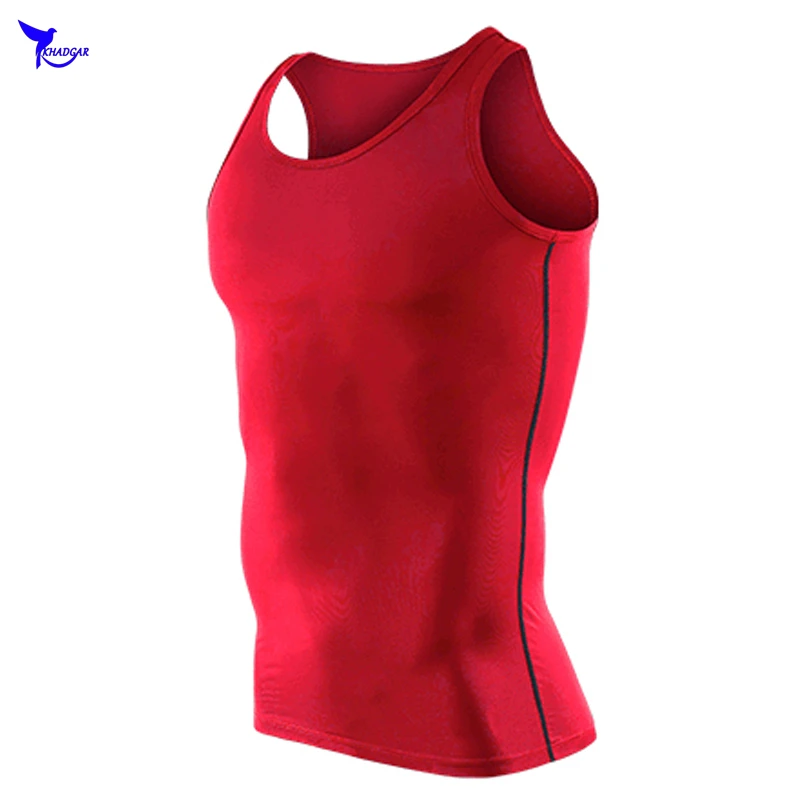 Майка мужская компрессионная для фитнеса быстросохнущая без рукавов спортзала