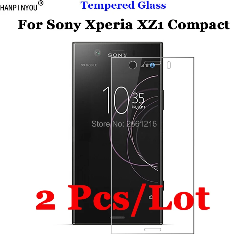 

Закаленное стекло для Sony Xperia XZ1 Compact, 2 шт./лот, защитная Пленка премиум класса 9H 2.5D для Sony Xperia XZ1 Compact 4,6 дюйма