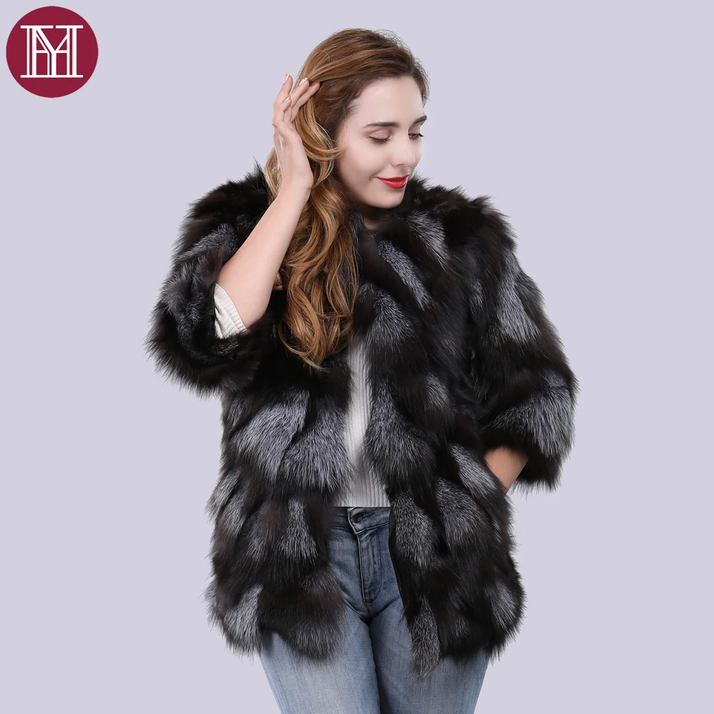 Женская куртка из натурального меха лисы зимняя модная верхняя одежда 100% Меха