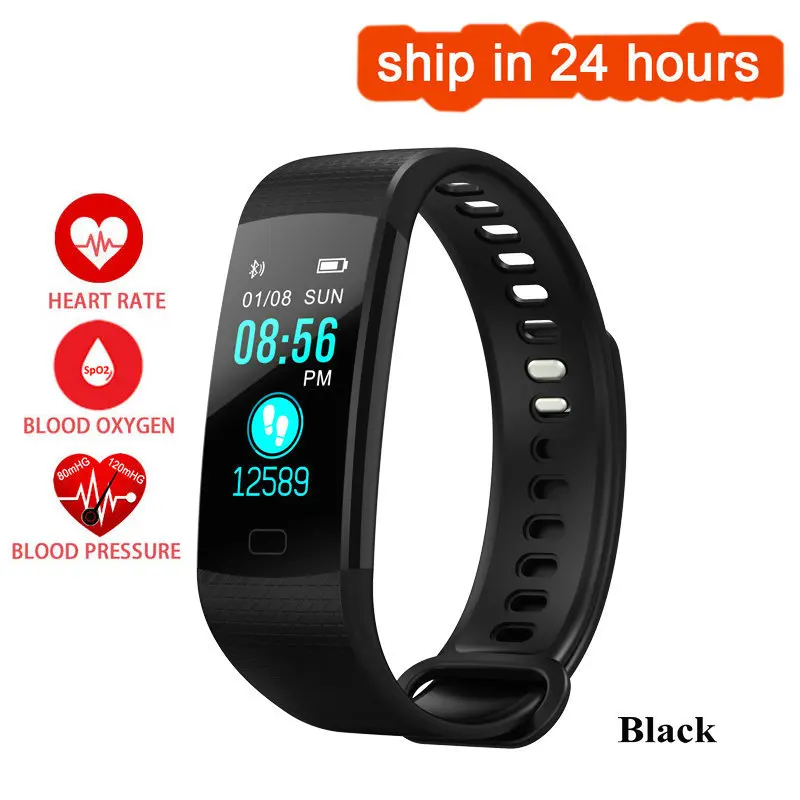 Black Bracelet Y5 смарт-Браслет фитнес-трекер с пульсометром умный Браслет Смарт-Группа электронные наручные часы с браслетом PK miband 2 умный Браслет - Цвет: Black Bracelet
