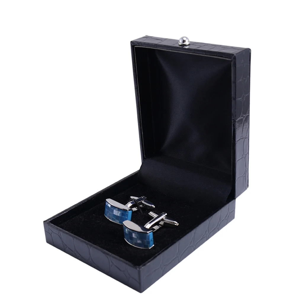 Men's and women's unique father of the bride designer best man French shirt square blue shell cufflinks | Украшения и