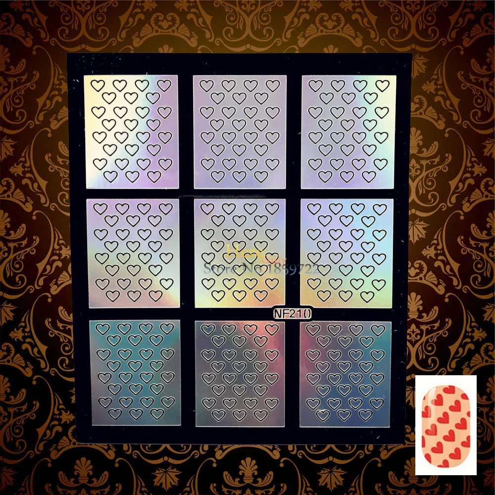 1 шт. Красота Белый выдолбленный узор мыши стикер для ногтей шаблон HWJV213 краска