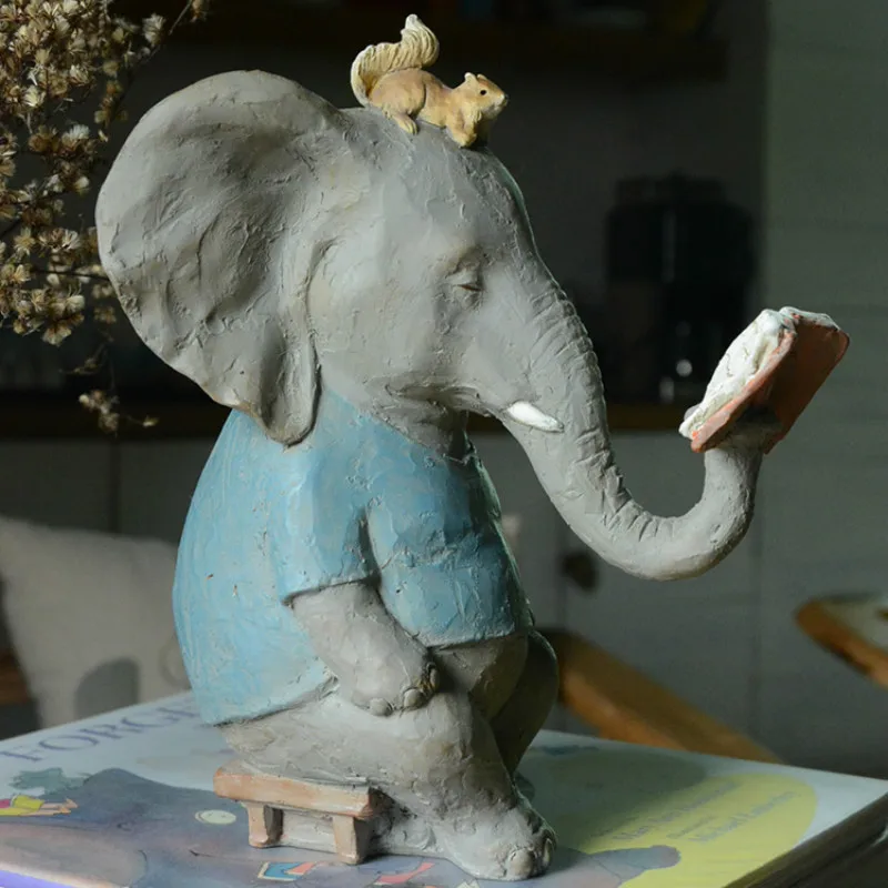 Украшение для дома аксессуары современные Слоны пасторальная садовая статуэтка