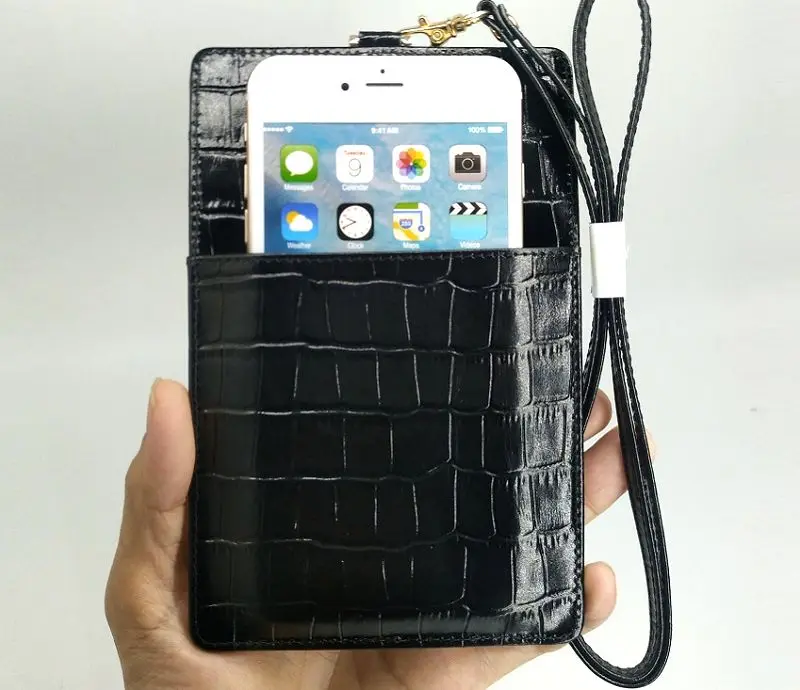 Натуральная кожа держатель для карт чехол для телефона для iPhone 11 Pro Max X XS XR 7 8 Plus роскошный крокодиловый ремешок тонкий Чехол