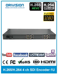 H265 и H264 SDI видео кодировщик Поддержка HD/3g SDI в IP потоковое видео аудио кодировщик HTTP, RTSP, RTMPS, UDP, ONVIF