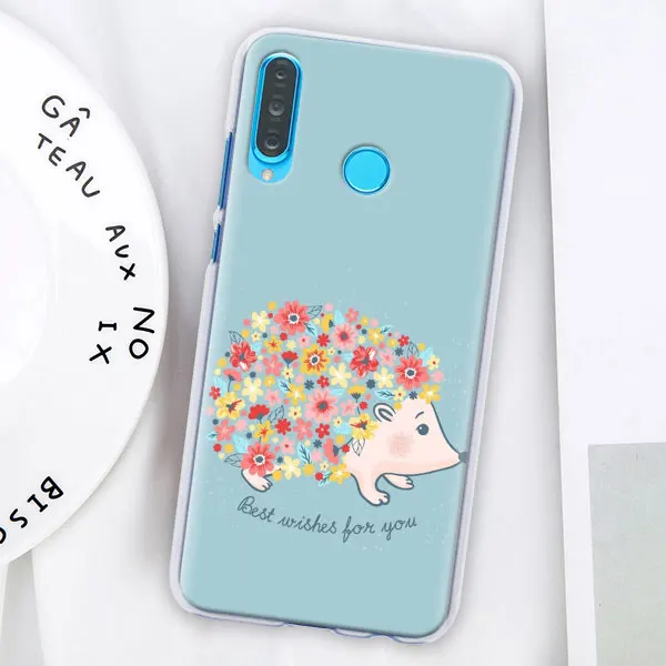 Мультяшный Ежик чехол для телефона с рисунком в виде животного coque для huawei P30 Pro P10 P20 P30 Lite P8 P9 Lite P Smart Plus чехол - Цвет: 002