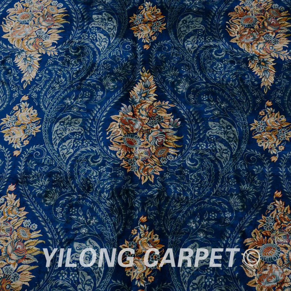 Восточный шелковый ковер Yilong 8 6 'x 11 6' Hereke синий античный турецкий ручной